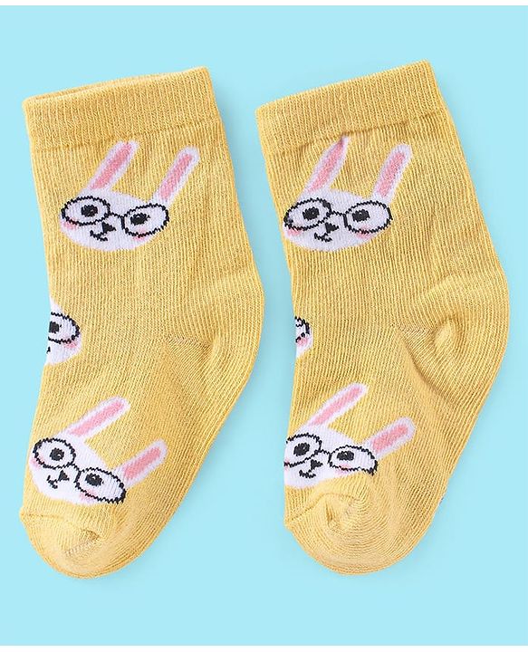 Cute Walk by Babyhug Non Terry Anti Bacterial Ankle Length Socks Kitty Design Pack of 3 - Pink White & Yellow