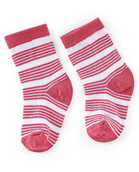 Cute Walk by Babyhug Non Terry Anti Bacterial Ankle Length Socks Dino Design Pack of 3 - Pink & White