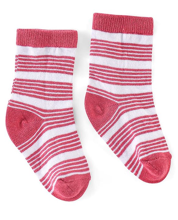 Cute Walk by Babyhug Non Terry Anti Bacterial Ankle Length Socks Dino Design Pack of 3 - Pink & White