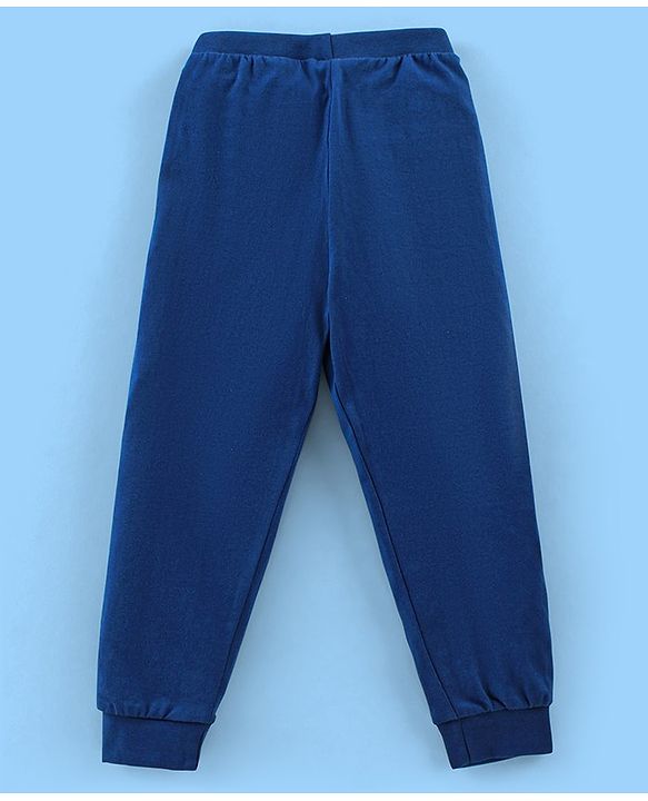 Babyhug Cotton Full Length Lounge Pant Cars Printed Pack of 2 - Blue & Yellow