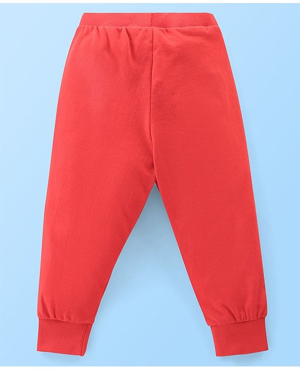 Babyhug Cotton Full Length Lounge Pants Boat Print Pack of 2- Red & White