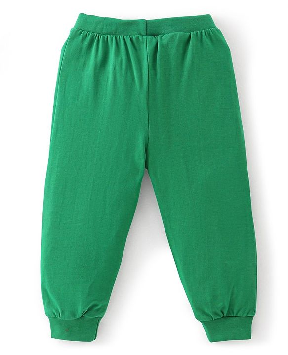Babyhug Cotton Full Length Lounge Pants Truck Print Pack of 2- Blue & Green