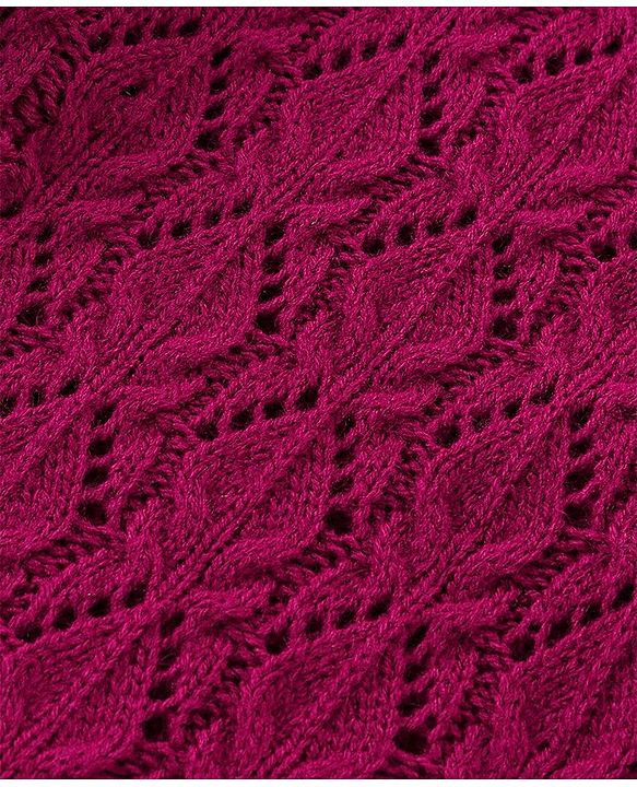 Babyhug Full Sleeves Sweater With Cable Knit Design - Purple