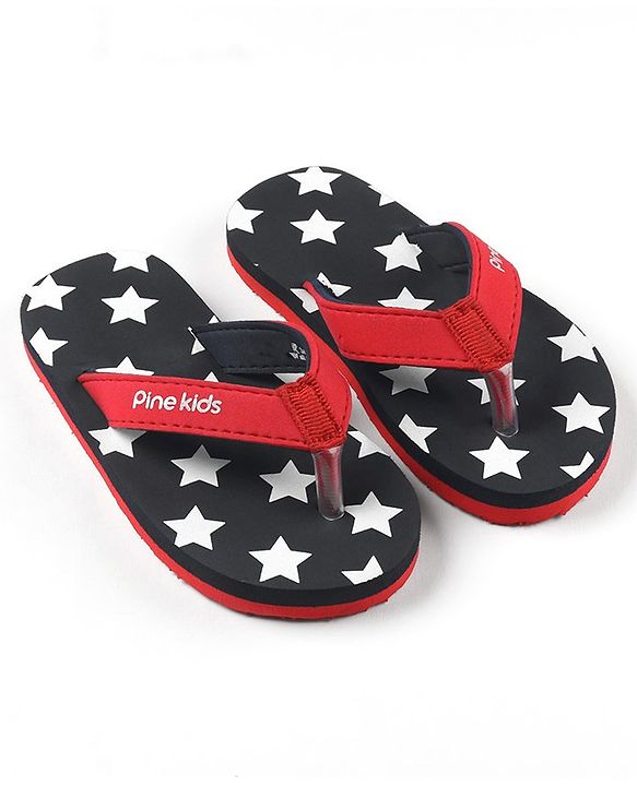 Pine Kids Slip On Flip Flops Stars Print - Blue