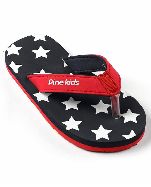 Pine Kids Slip On Flip Flops Stars Print - Blue