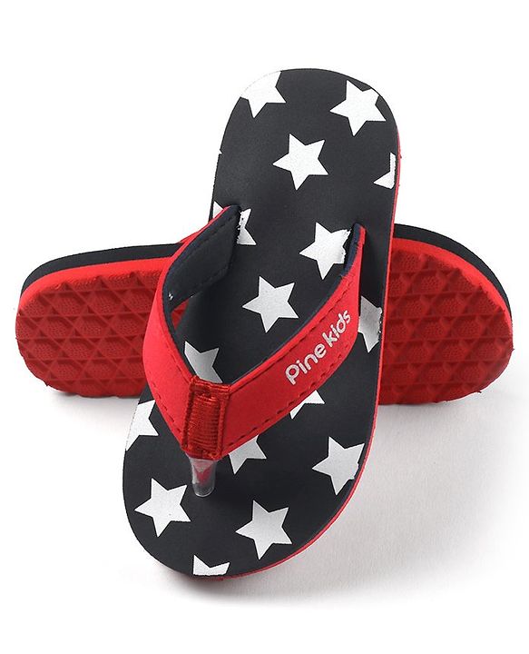 Pine Kids Slip On Flip Flops Stars Print - Blue