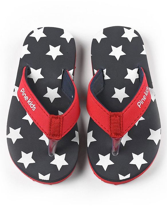 Pine Kids Slip On Flip Flops Stars Print - Blue