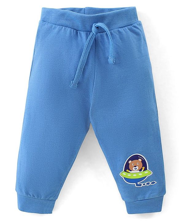 Babyhug Cotton Knit Full Length Lounge Pants With Stripes Pack of 3 - Multicolour