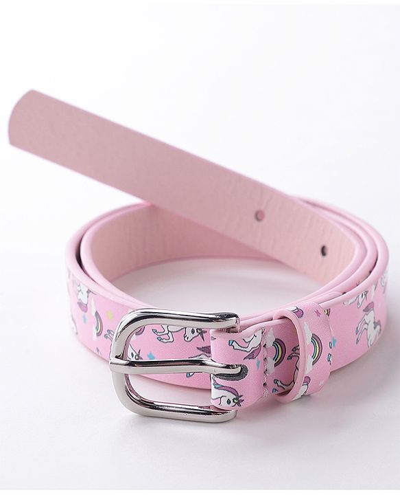 Babyhug Buckle Closure Belt unicorn Print - Pink