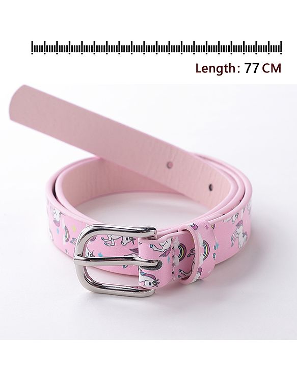 Babyhug Buckle Closure Belt unicorn Print - Pink