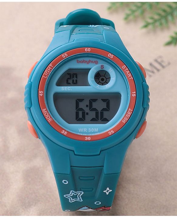 Babyhug Free Size Digital Watch With Space Design - Blue