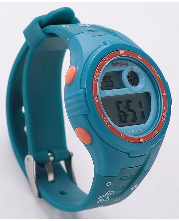 Babyhug Free Size Digital Watch With Space Design - Blue