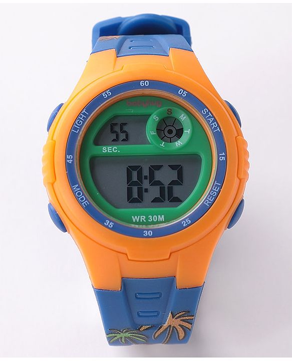 Babyhug Free Size Digital Watch With Dino Print - Blue