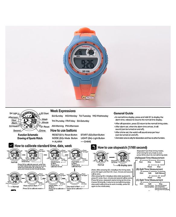 Babyhug Free Size Digital Watch - Multicolor