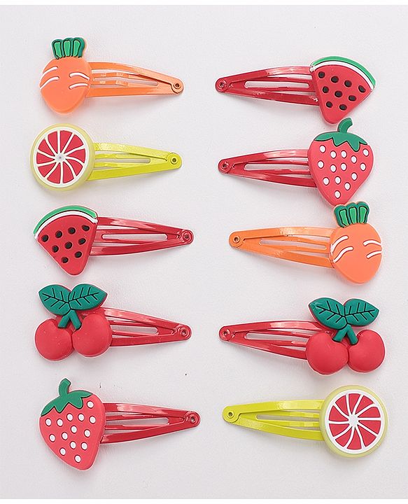 Babyhug Snap Clips Pack of 10 - Pink & Yellow