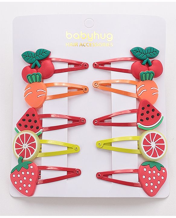 Babyhug Snap Clips Pack of 10 - Pink & Yellow