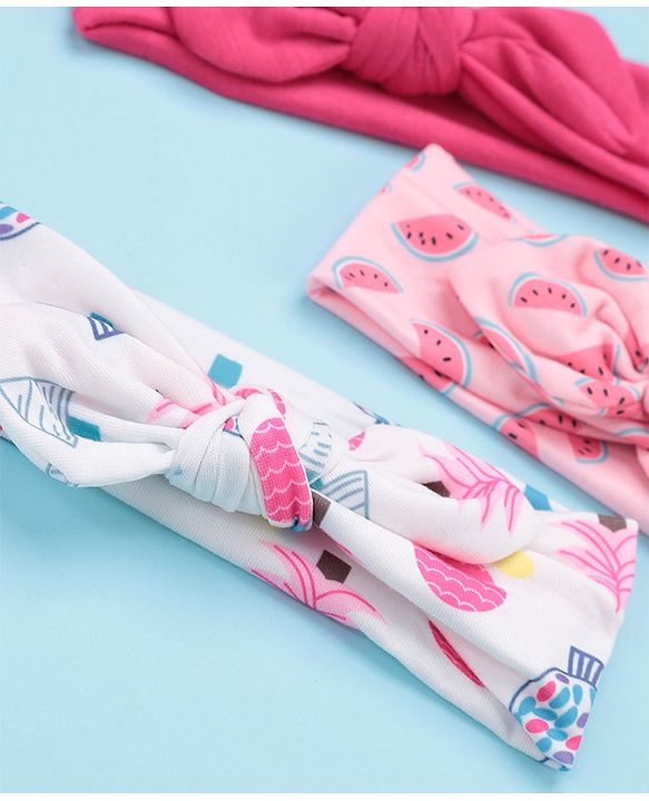 Babyhug Free Size Headbands with Bow Pack of 3 - Multicolor