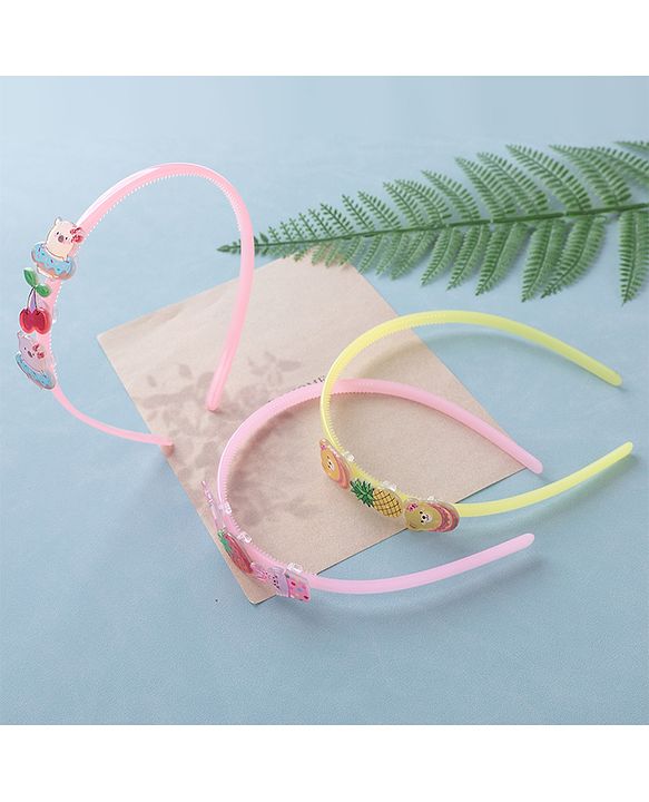 Babyhug Free Size Hair Bands with Fruits & Animals Appliques Pack of 3 - Multicolor