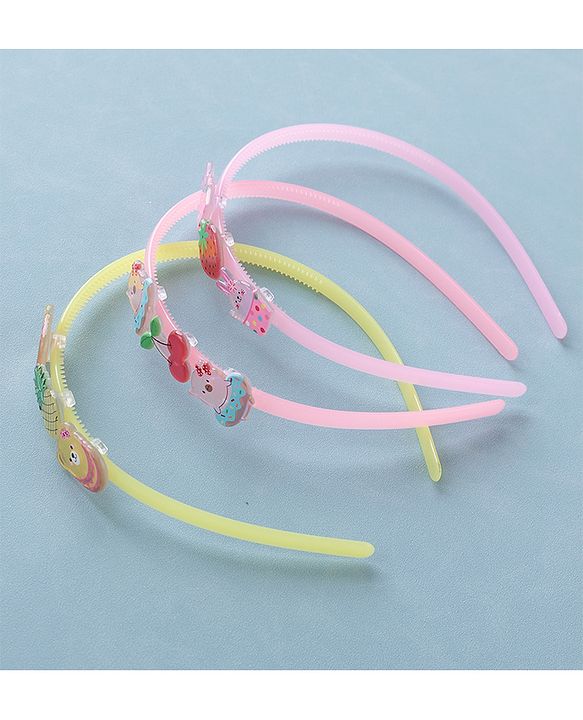 Babyhug Free Size Hair Bands with Fruits & Animals Appliques Pack of 3 - Multicolor