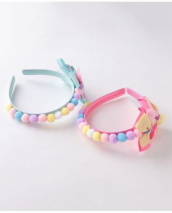 Babyhug Free Size Hair Bands With Bow Design Pack of 2- Multicolor