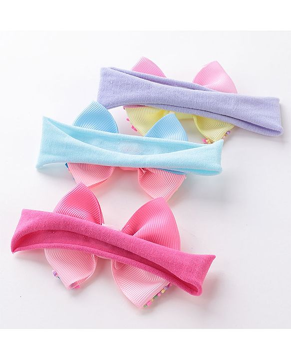 Babyhug Free Size Headbands With Bow Applique - Multicolor