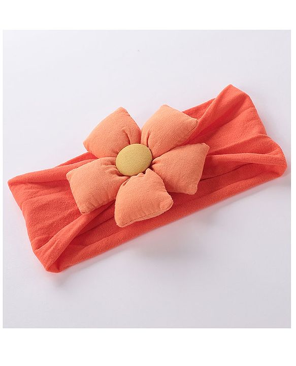 Babyhug Free Size Headband With Flower Applique & Sunglasses - Orange