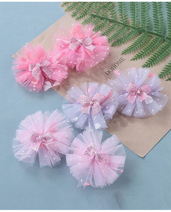 Babyhug Free Size Hair Pins Pack of 6 - Purple & Pink