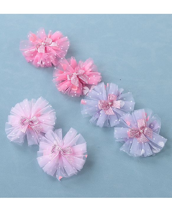 Babyhug Free Size Hair Pins Pack of 6 - Purple & Pink
