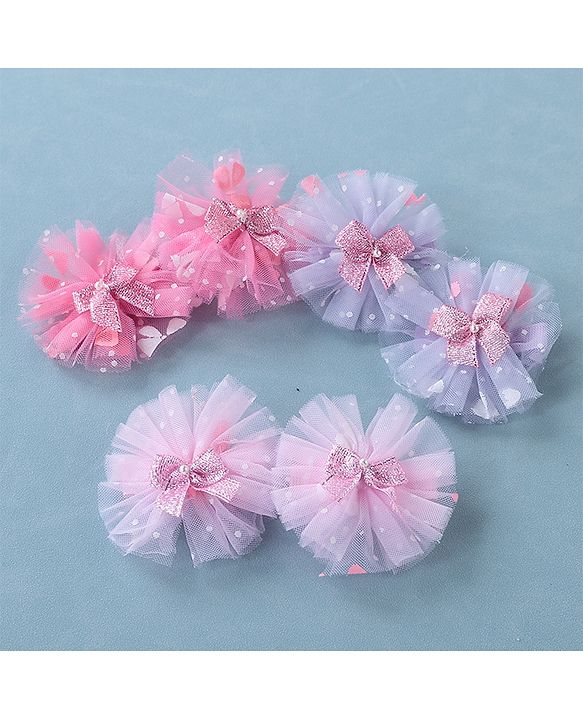 Babyhug Free Size Hair Pins Pack of 6 - Purple & Pink