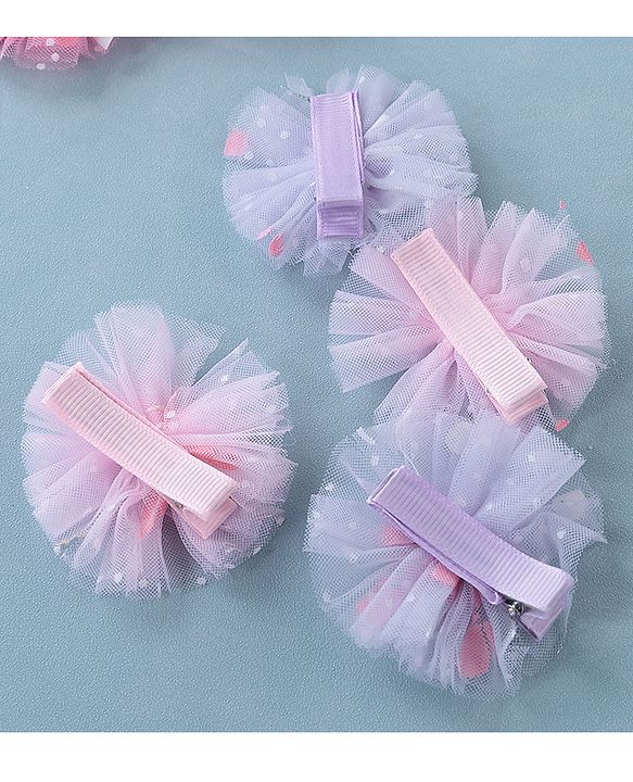 Babyhug Free Size Hair Pins Pack of 6 - Purple & Pink