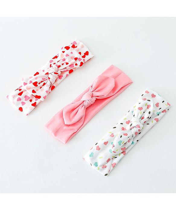 Babyhug Free Size Headbands with Bow Pack of 3 - Multicolor