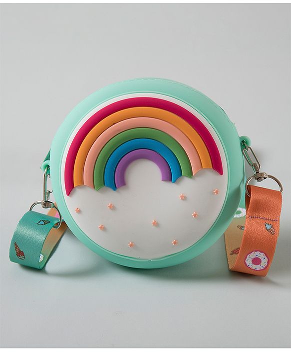 Babyhug Sling Bag  with Rainbow Print  -  Pink