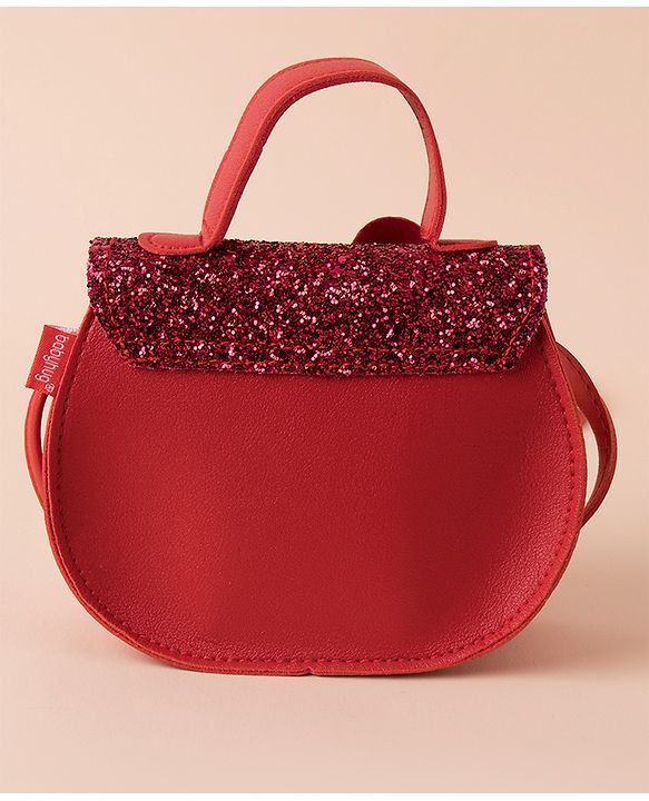 Babyhug Sling Bag With Bow Applique -  Red
