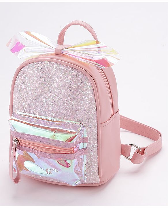 Babyhug Sequined Fashion Backpack - Pink