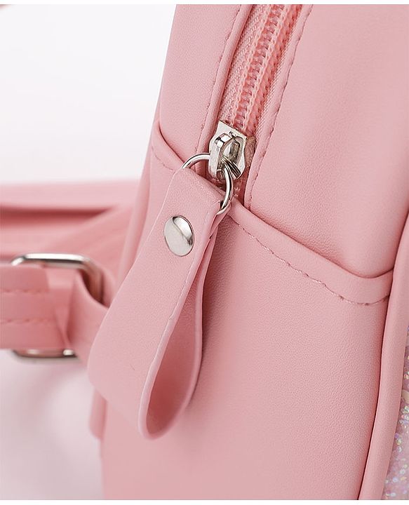 Babyhug Sequined Fashion Backpack - Pink