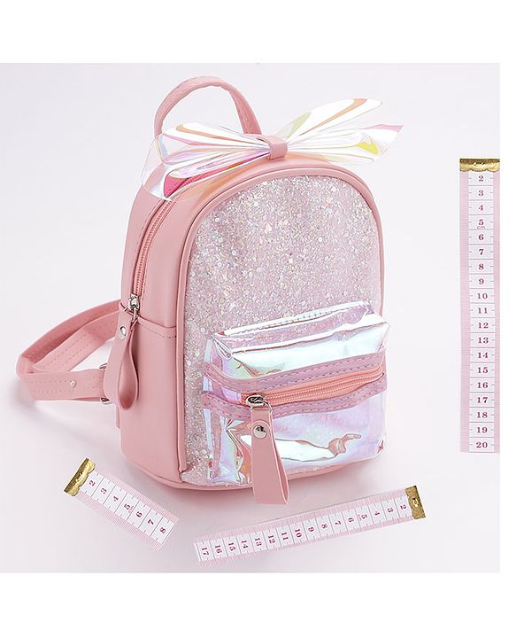 Babyhug Sequined Fashion Backpack - Pink