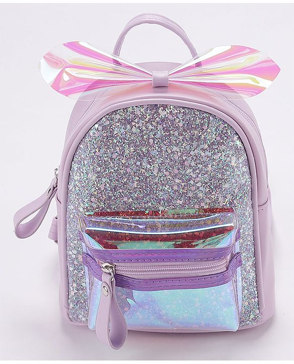 Babyhug Sequined Fashion Backpack - Pink