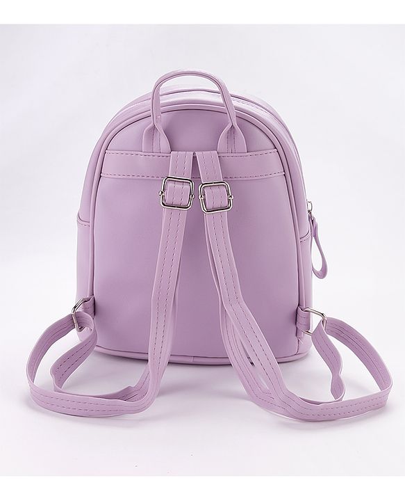 Babyhug Fashion Backpack With Kitty Face Design - Purple