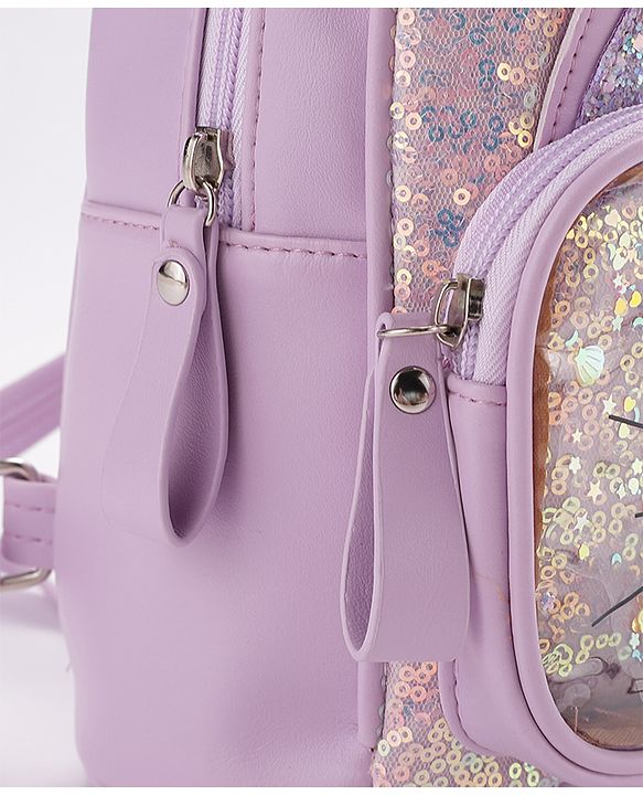 Babyhug Fashion Backpack With Kitty Face Design - Purple