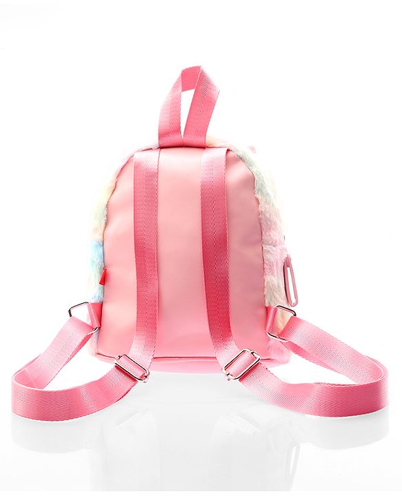 Babyhug Fashion Backpack With Kitty Face Design & Bow - Mulitcolor