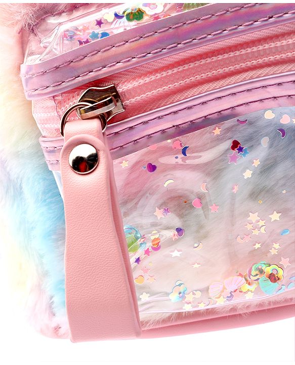 Babyhug Fashion Backpack With Kitty Face Design & Bow - Mulitcolor