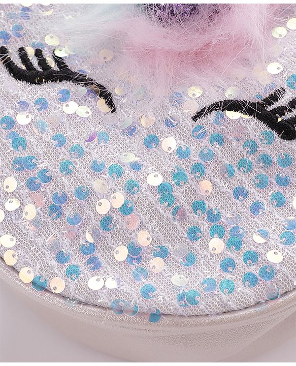 Babyhug Sling Bag Unicorn Print- Silver