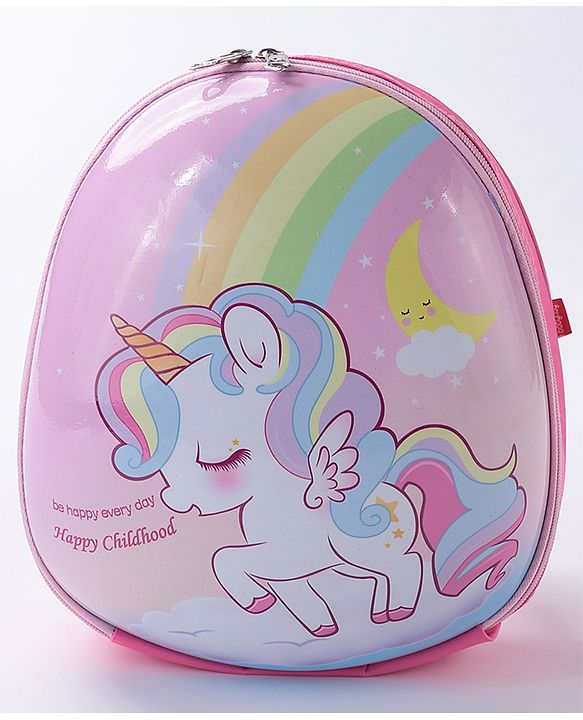 Babyhug Fashion Backpack Unicorn Print - Pink