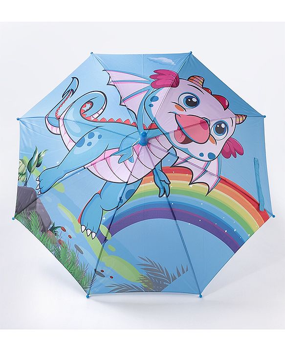Babyhug  Umbrella  Rainbow & Unicorn  Print - Blue
