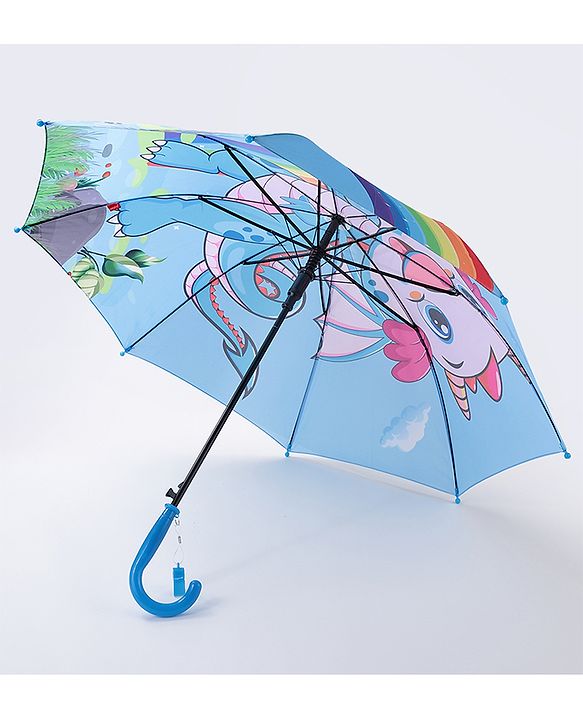 Babyhug  Umbrella  Rainbow & Unicorn  Print - Blue