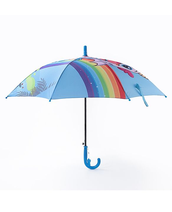 Babyhug  Umbrella  Rainbow & Unicorn  Print - Blue