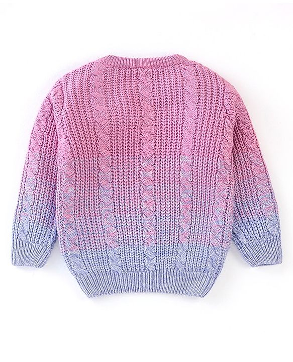 Babyhug  Full Sleeves Cable Knit Design  Pullovers - Purple