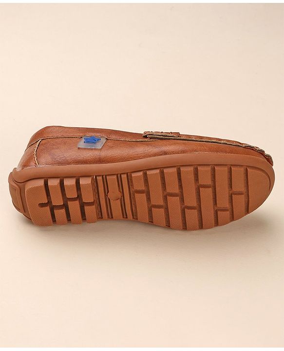 Cute Walk by Babyhug Slip On Solid Formal & Partywear Shoes with Chain Applique - Brown