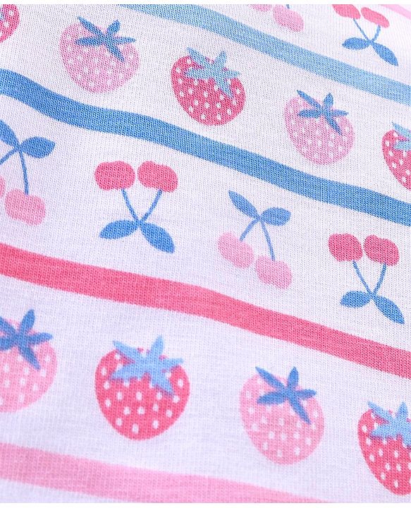 Babyhug Cotton Lycra Three Fourth Leggings Checks & Floral Print Pack Of 3- Pink & Blue