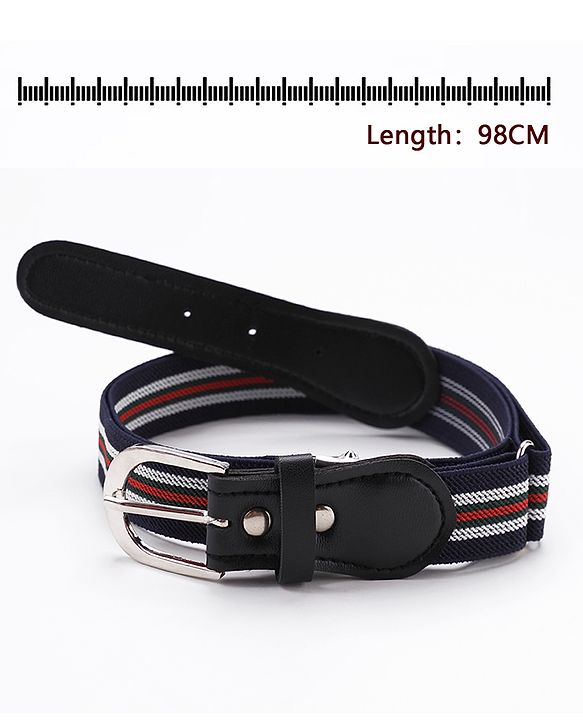 Pine Kids Free Size Striped Belt - Navy Blue